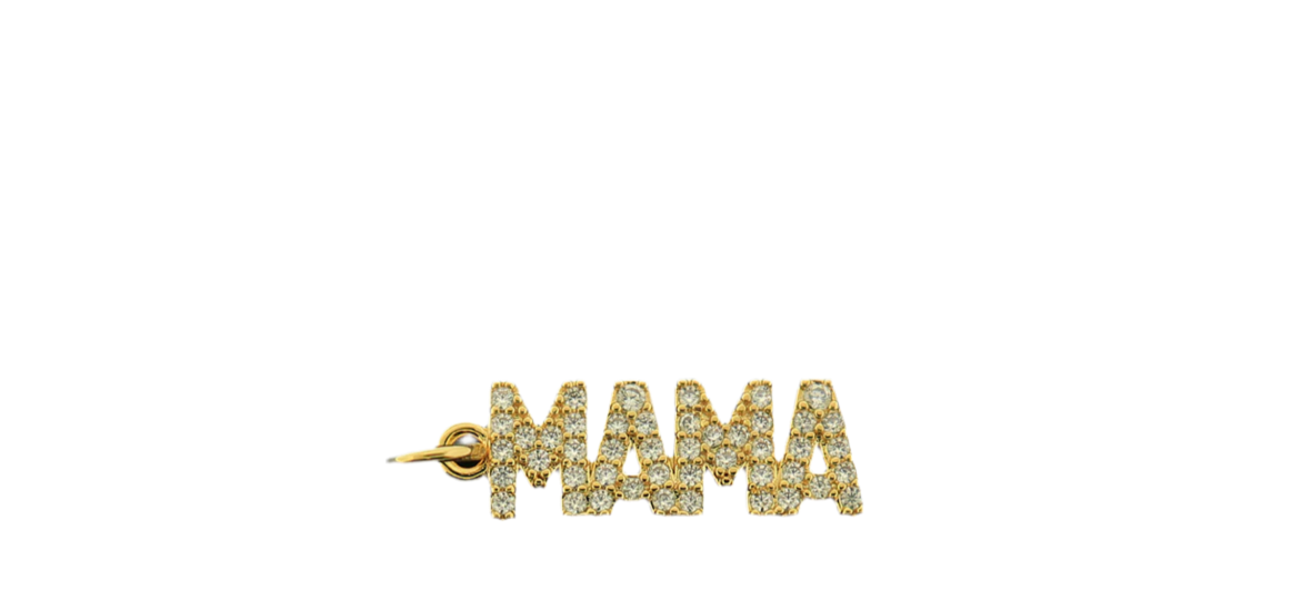 18k Gold & Crystal Mama Charm