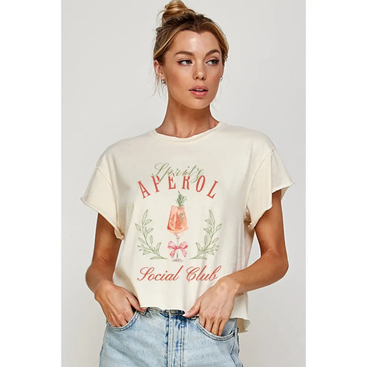 Aperol Spritz Vintage Graphic Crop Top