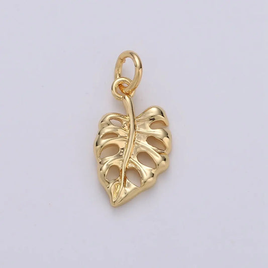 14k Monstera Leaf Charm