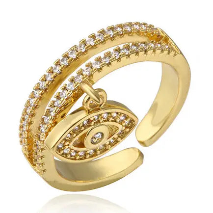 Evil Eye Charm Ring