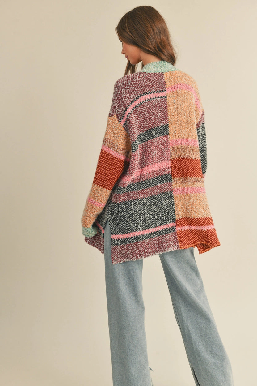 Bella Oversized Colorblock Cardigan