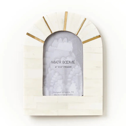 Handcrafted Bone Arch 5.5x3.5 Cream Picture Frame