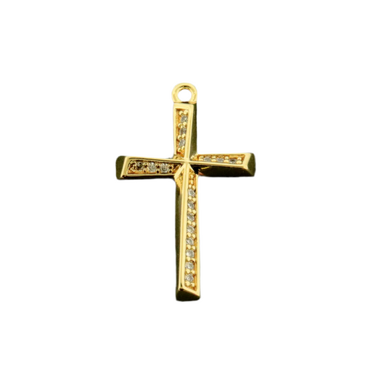 18k Angled Cross Charms