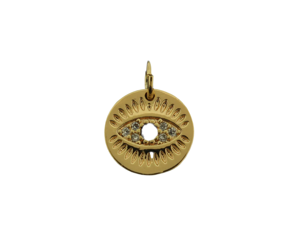 14k Evil Eye Pendant Charm