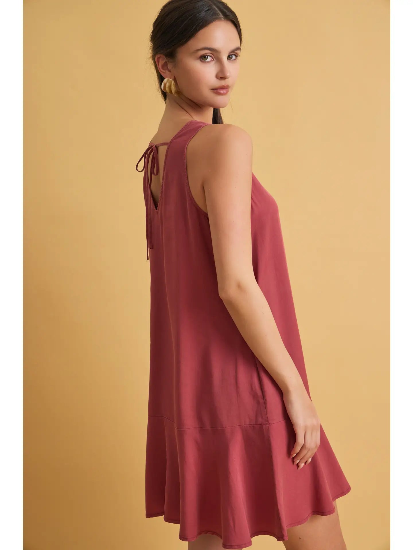 Kendall Ruffle Hem Tencel Mini Dress