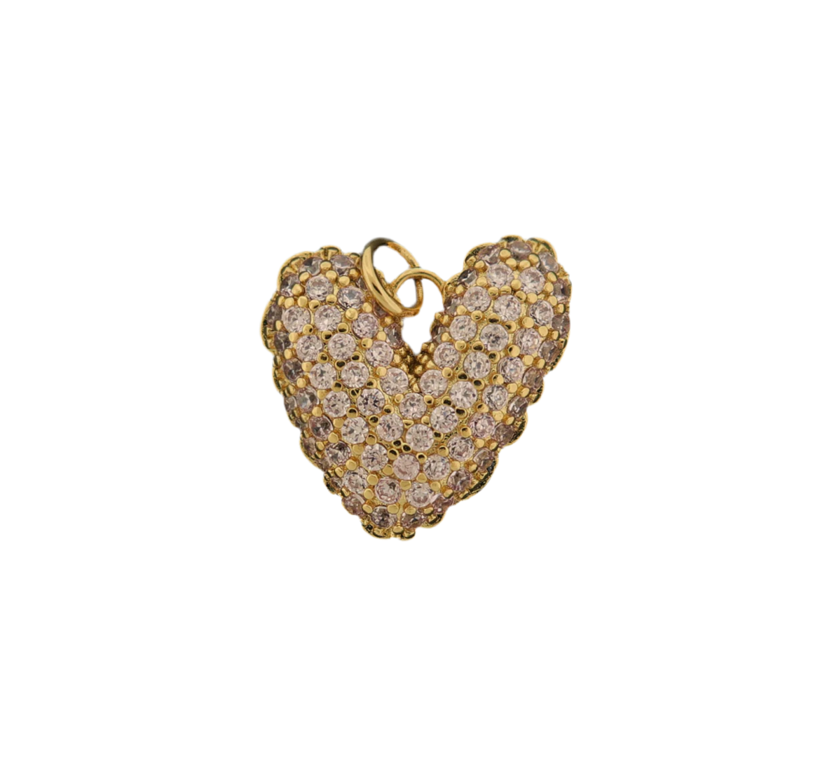 14k Rhinestone Heart Pendant