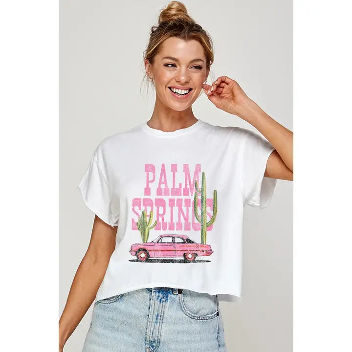 Palm Springs Graphic Crop Top
