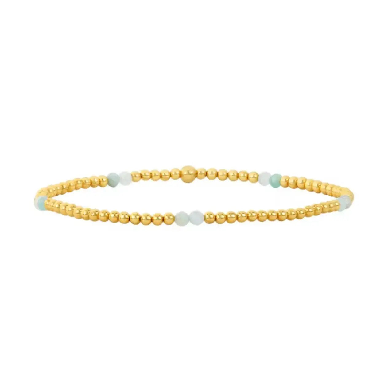Gold Beaded Crystal Waterproof Non-Tarnish Bracelets