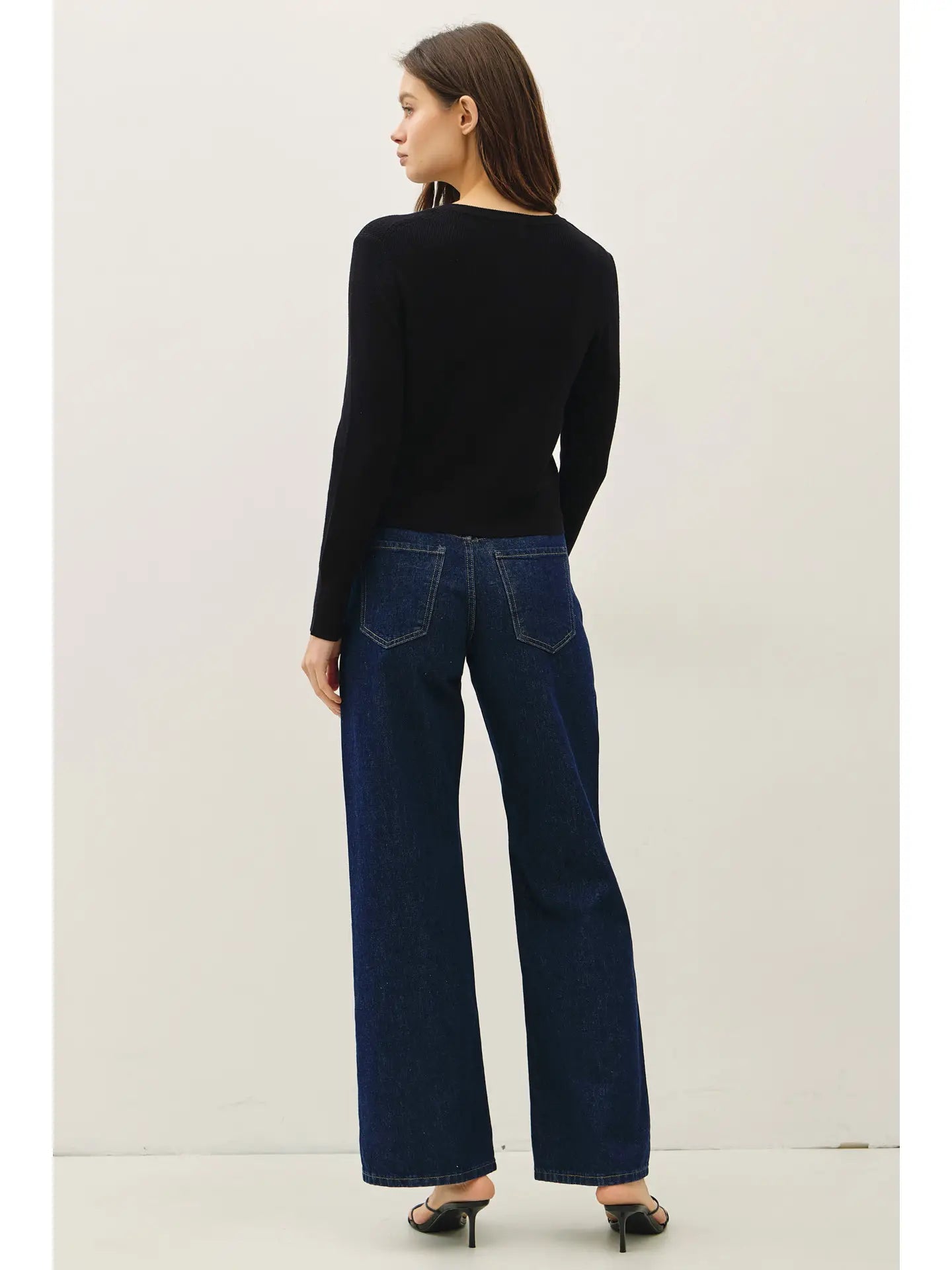 Francine Ribbed Crewneck Cardigan
