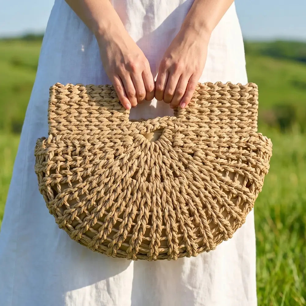 Braided Semi Circle Tote Bag
