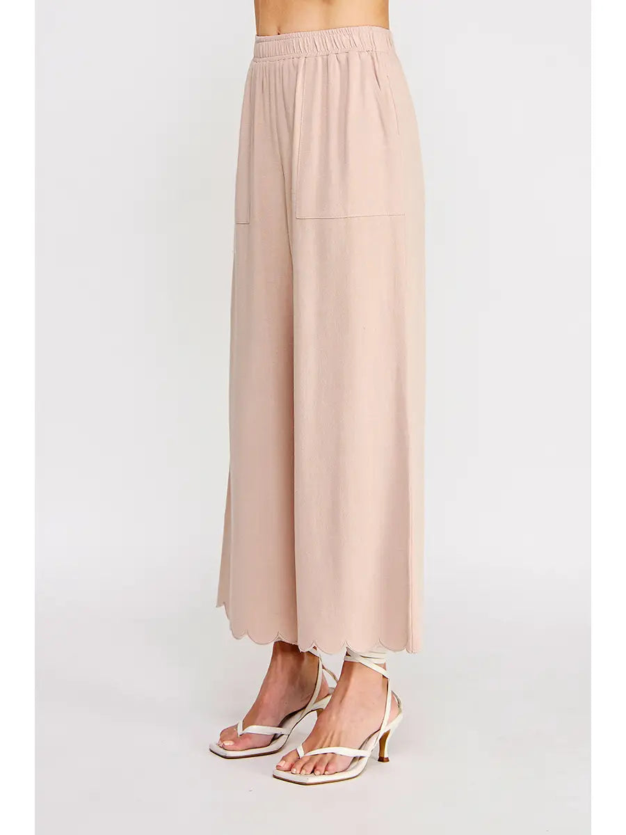 Sacha Linen Blend Scallop Edge Pant