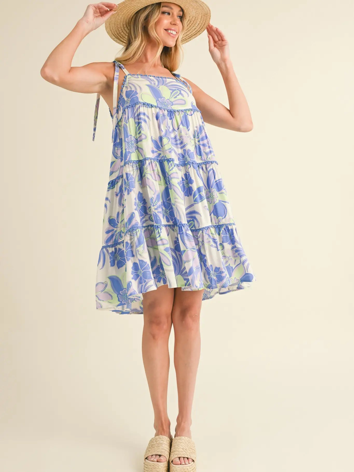 Haley Printed Tiered Mini Dress