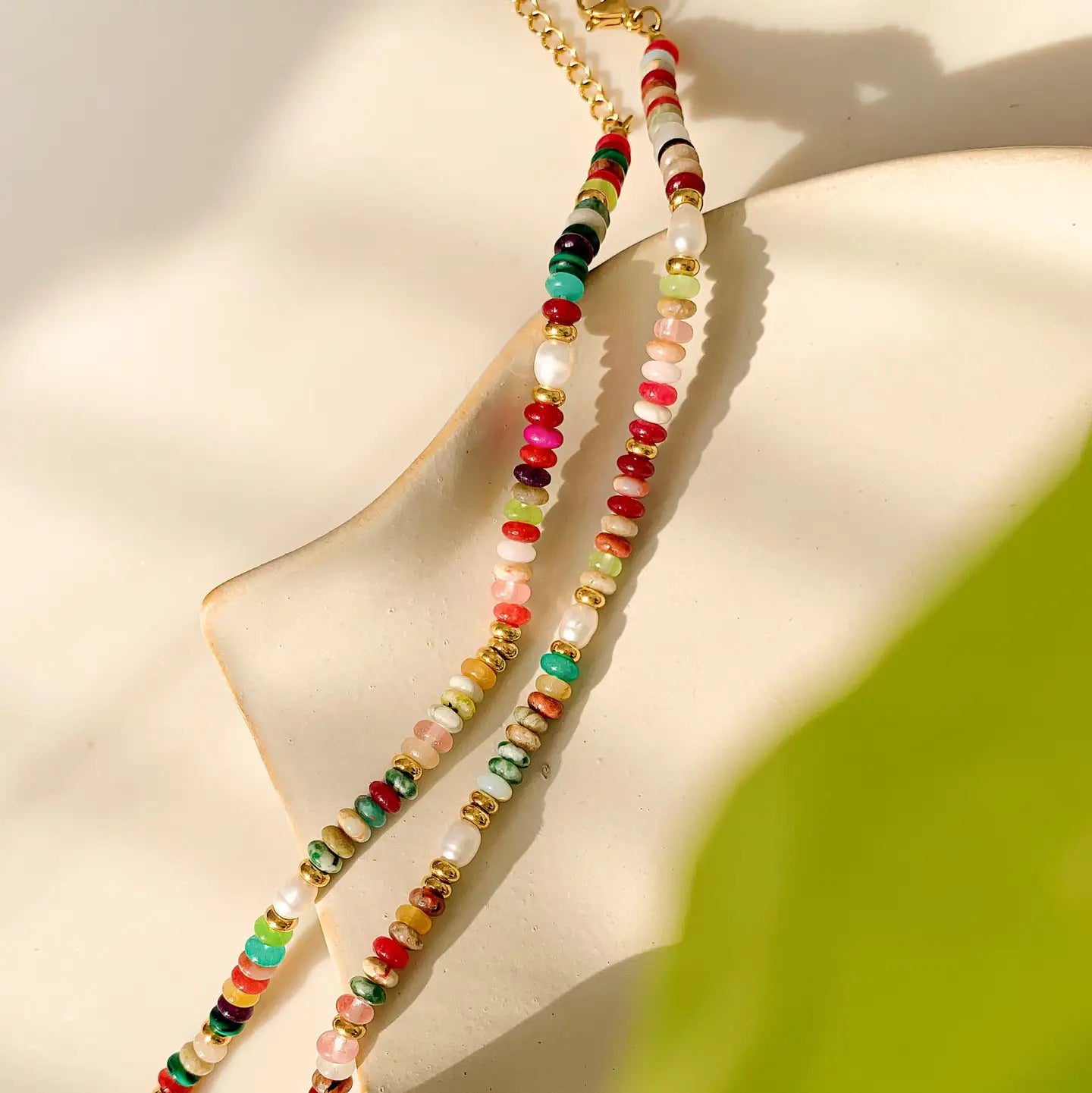 Non-Tarnish Boho Color Beaded Necklace
