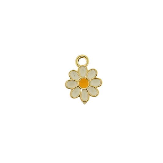 14k Daisy Enamel Charm