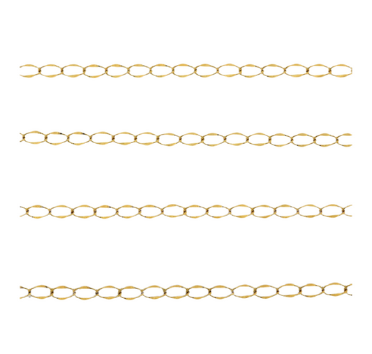 18k Gold Small Paperclip Chain