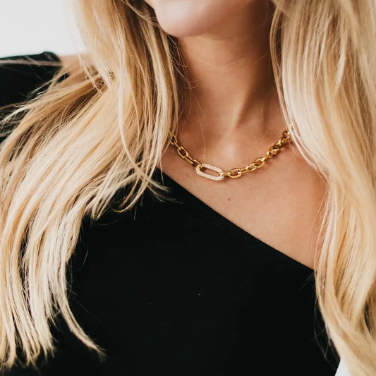 Linked Diamond Chain Necklace