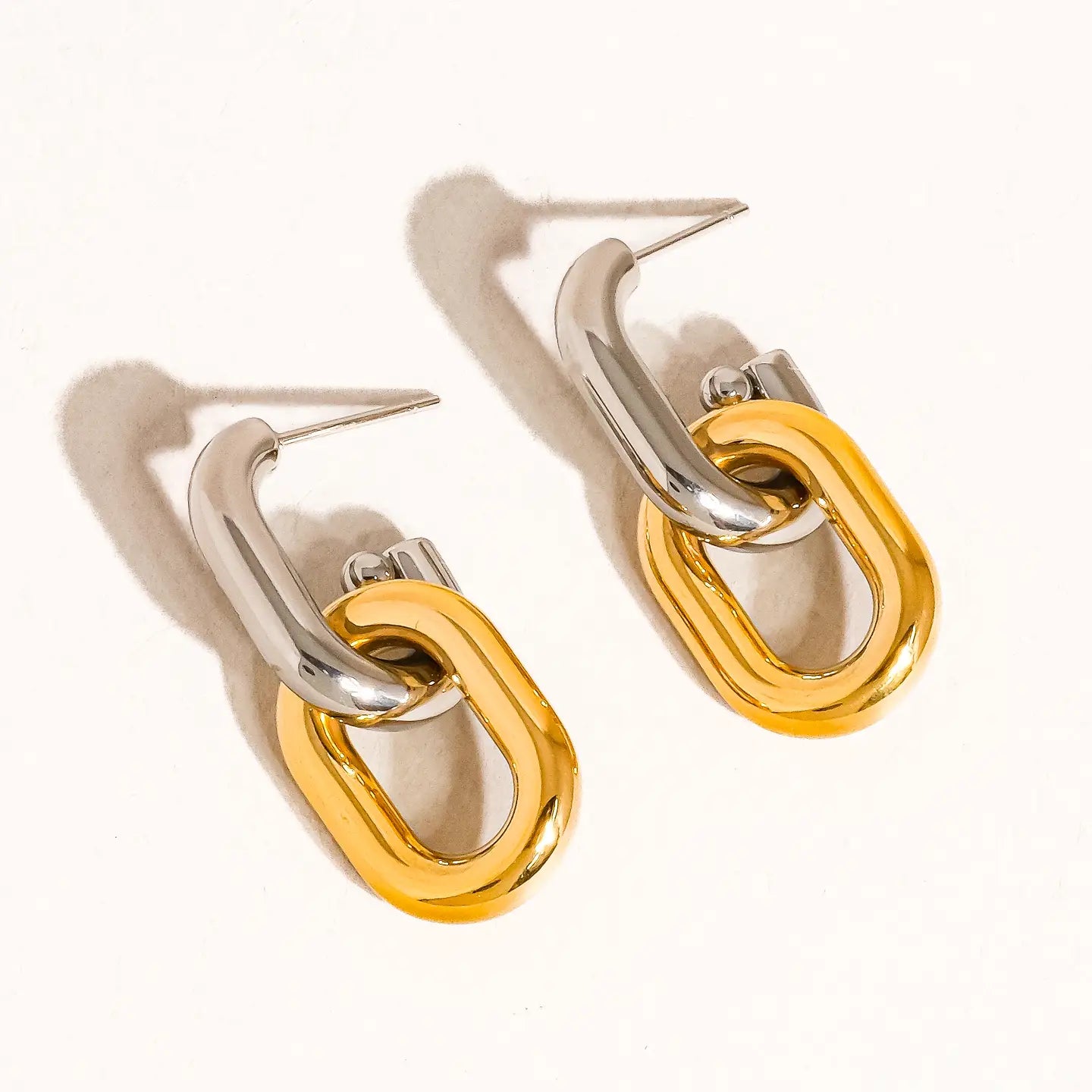 18K Non-Tarnish Double Chain Earring