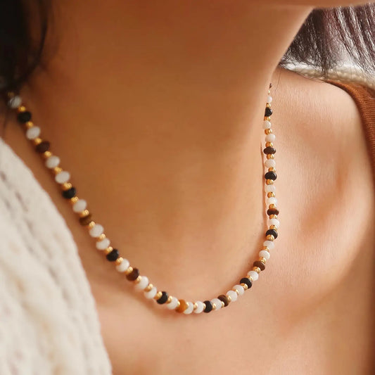 18K Gold Non-Tarnish Boho Beaded Necklace