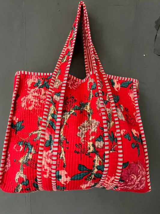 Hippie Handmade Quilted Tote Bag