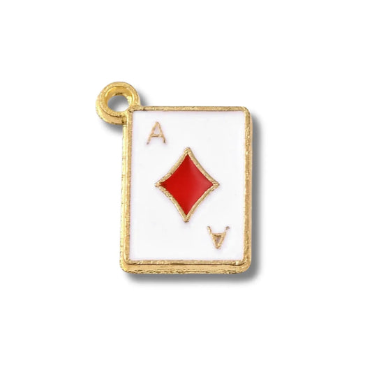 Red Ace of Diamond Card Charm