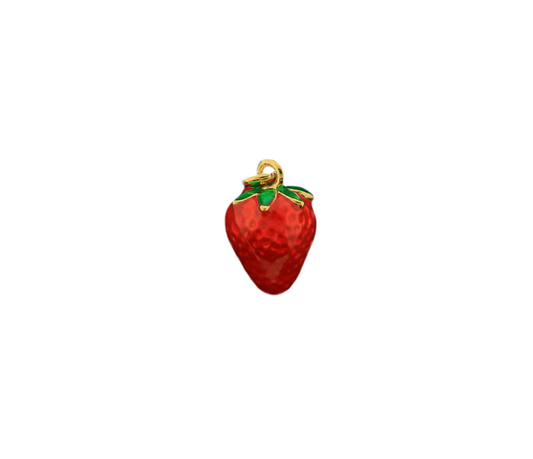 18k Gold Strawberry Charm