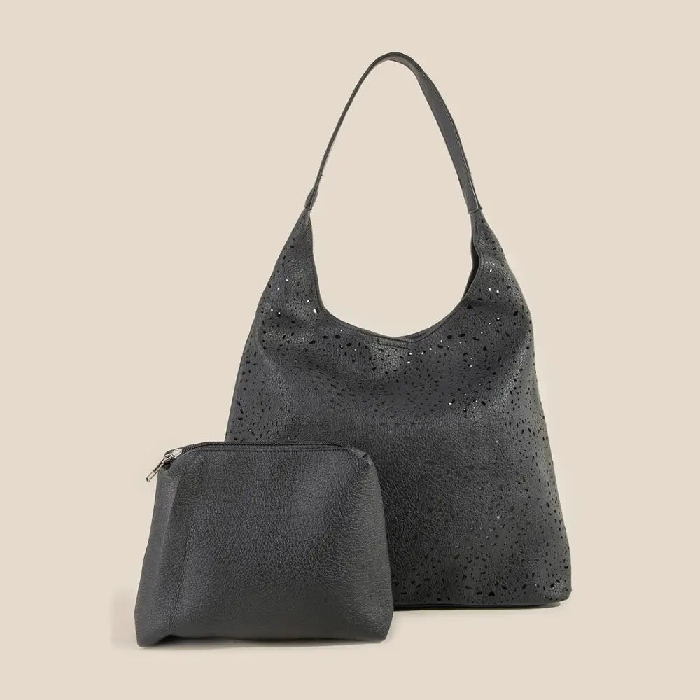 Cutout Faux Leather Shoulder Bag