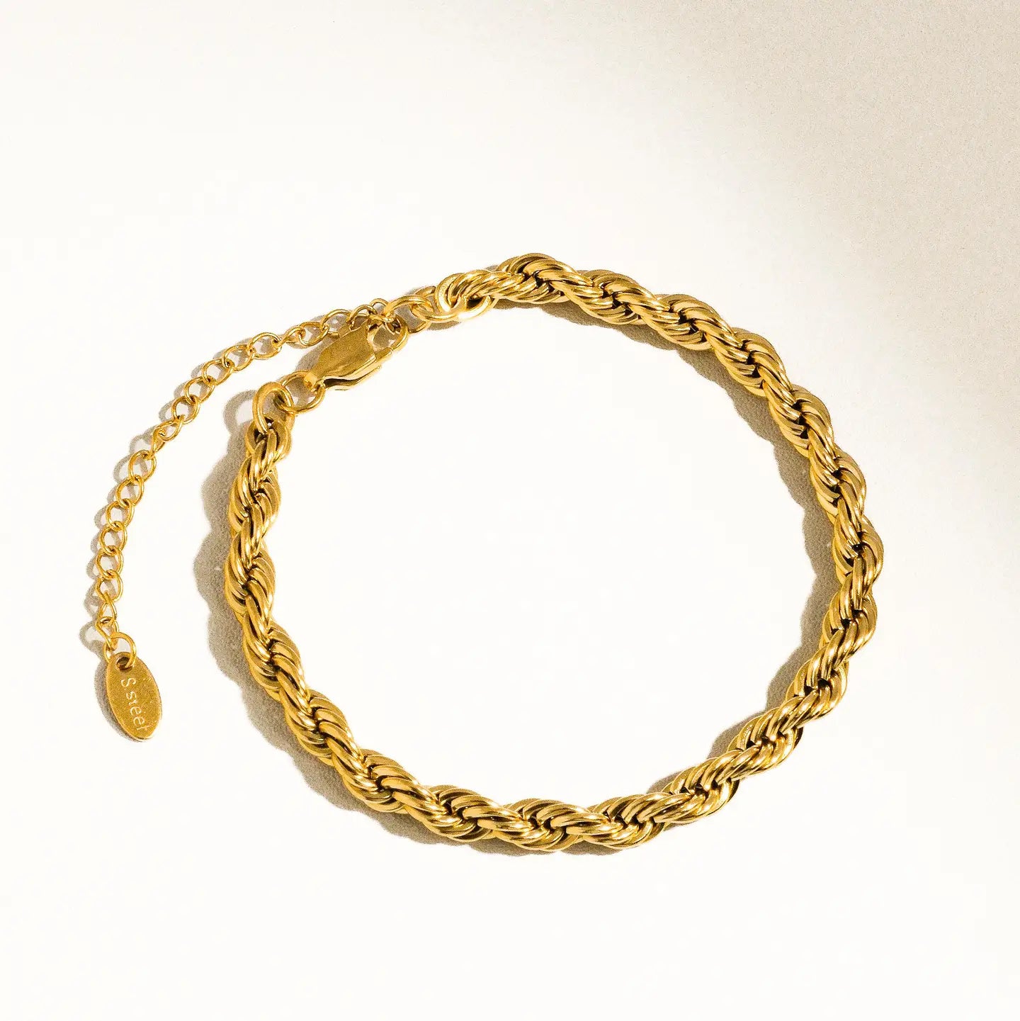 18K Gold Non-Tarnish Braided Stackable Bracelet