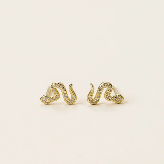 Snake Pave Stud Earrings