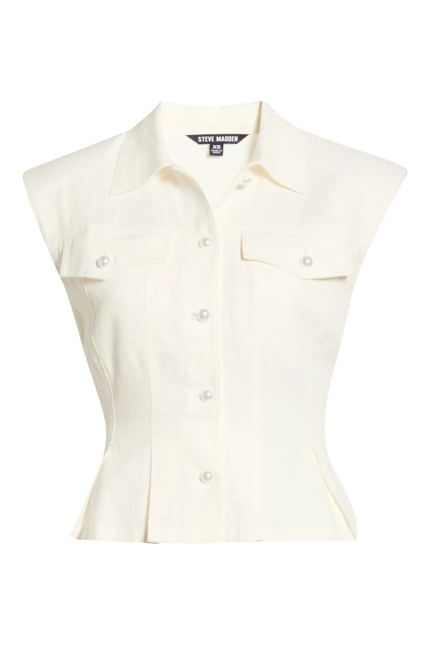 Cassady Linen Blend Button Up Top