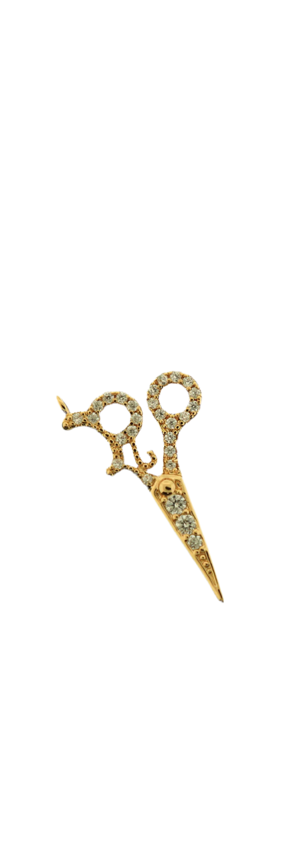 14k Gold & Crystal Scissors Charm