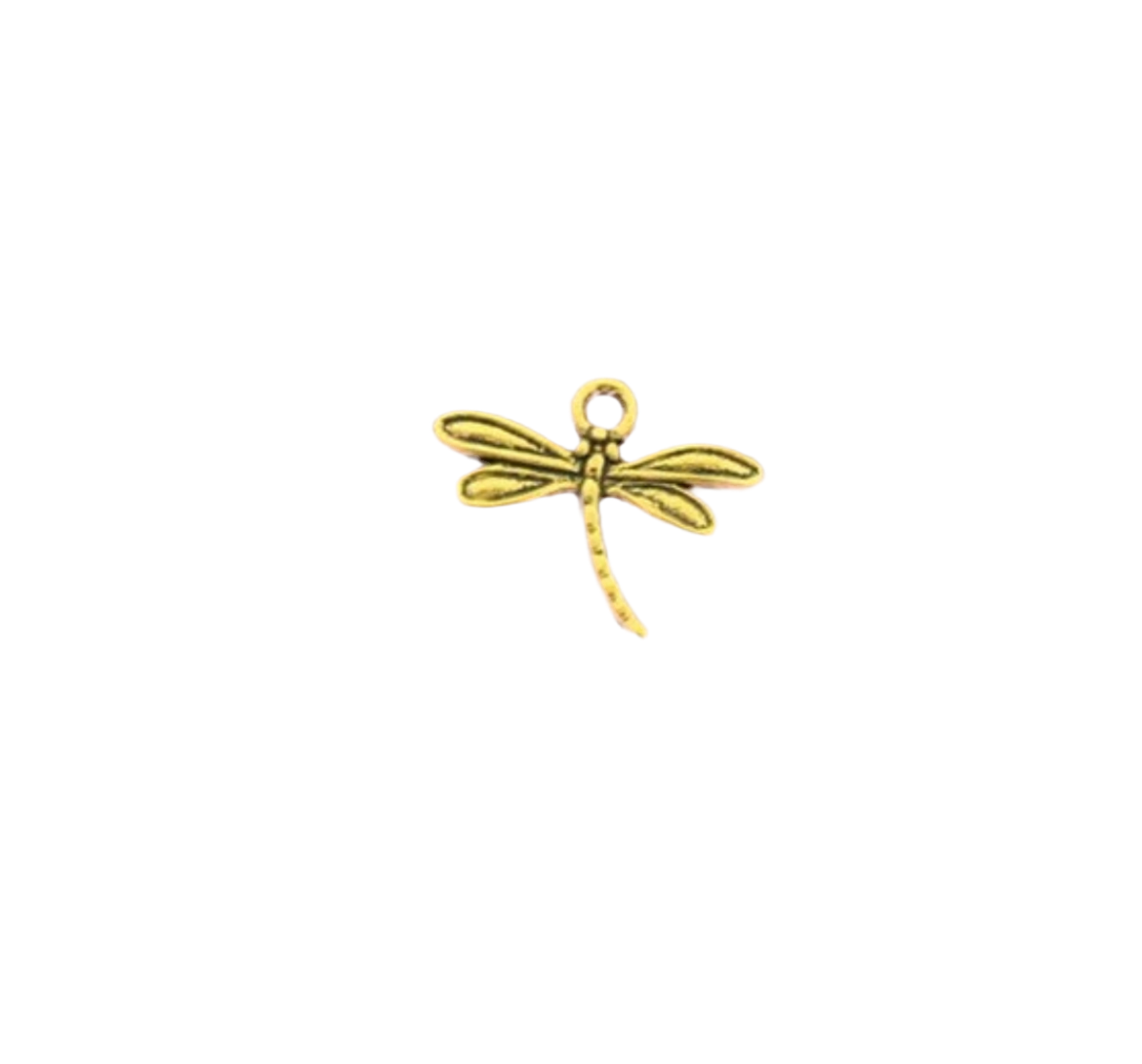 Antique Gold Dragonfly Charm