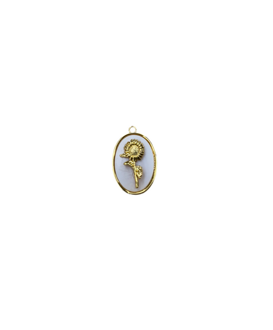 14k Flower Charm: Sunflower