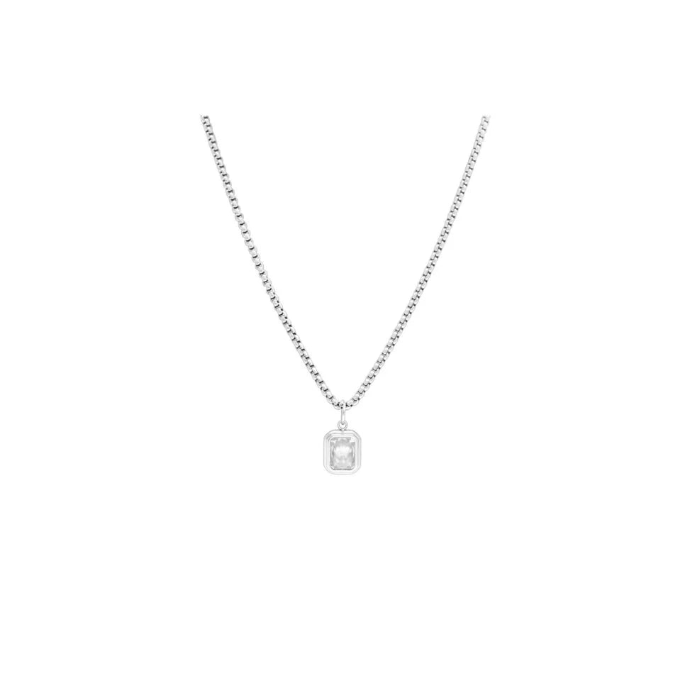 Box Chain Baguette Necklace
