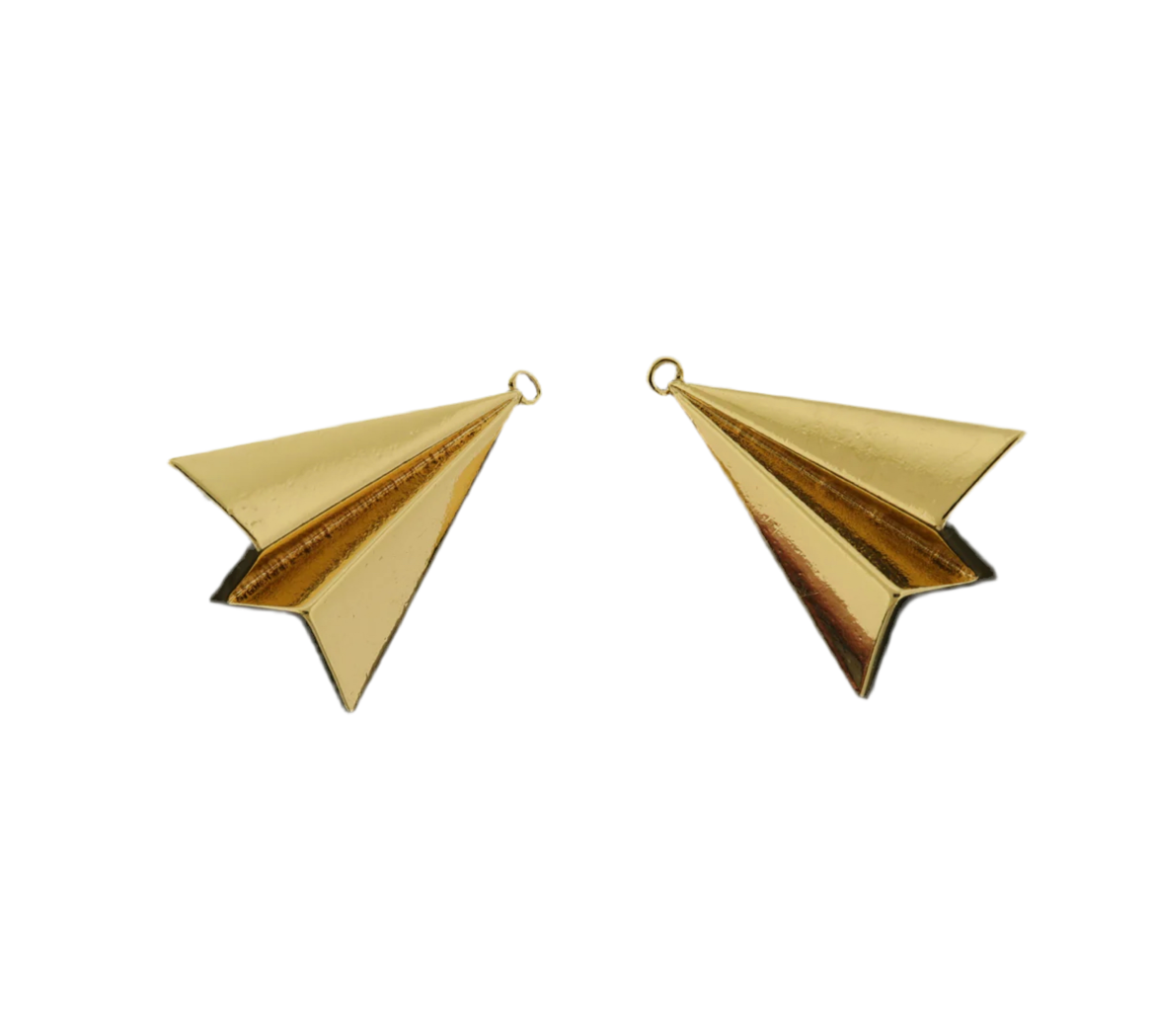 14k Paper Airplane Charm