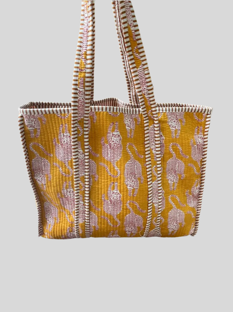 Tiger Print Quilted Tote Bag