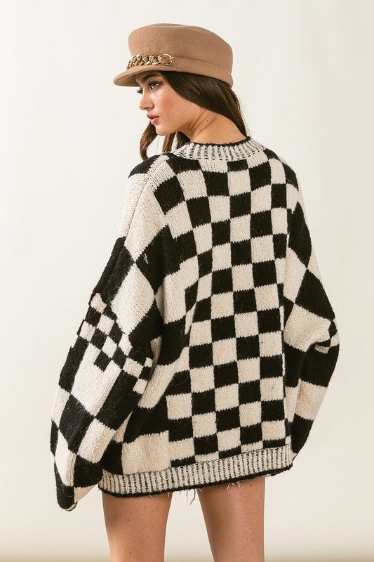 Emily Checkered Cardigan