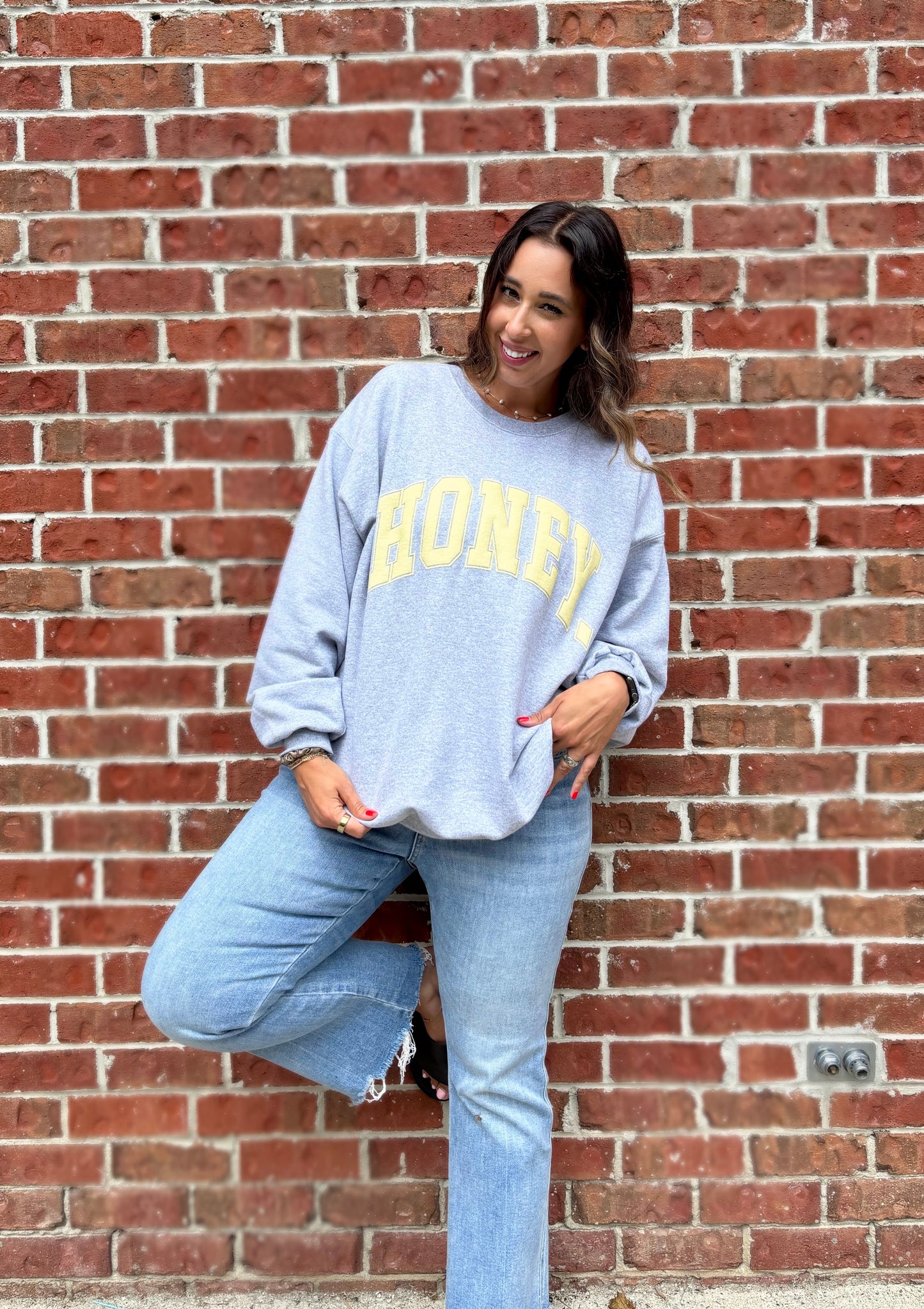 PREORDER Honey. Varsity Crew Sweatshirt