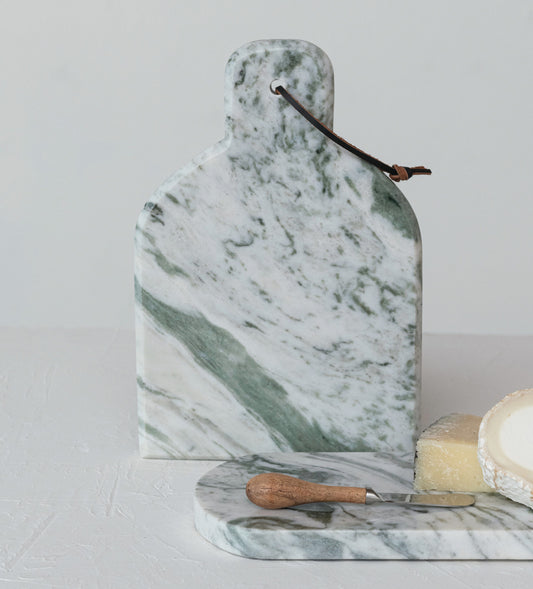 Marble Cheese/Cutting Board with Canape Knife