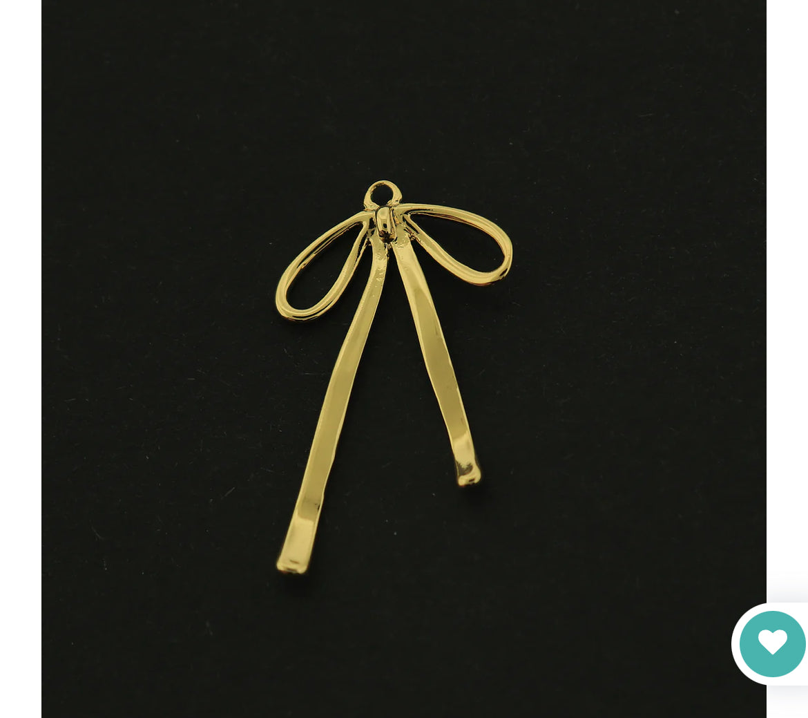 14k Gold Ribbon Bow Charm