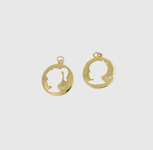 14k Gold Child Silhouette Charm