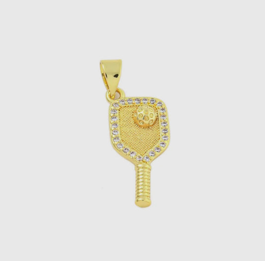 Gold Pickleball Charm