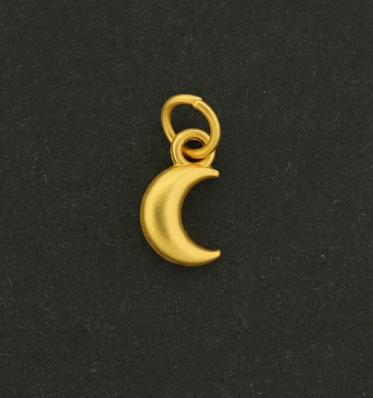 18k Matte Moon Charm