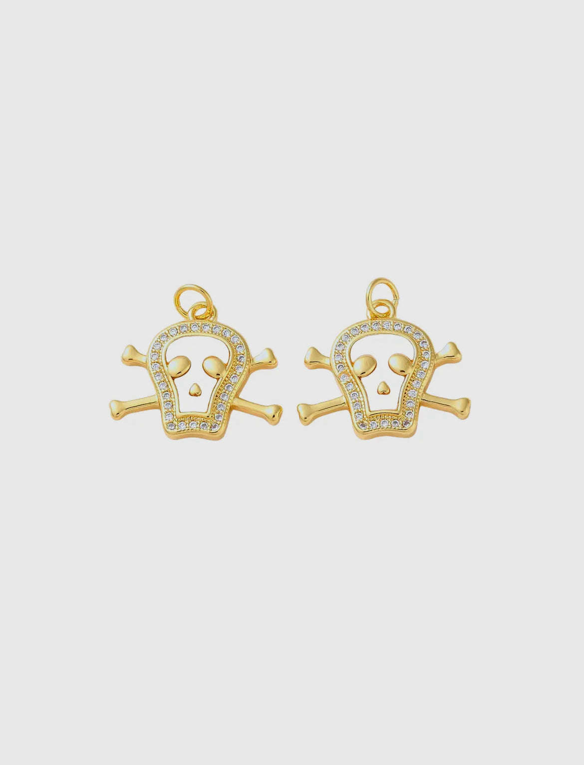 Gold & Pearlescent Embellished Skull Charm