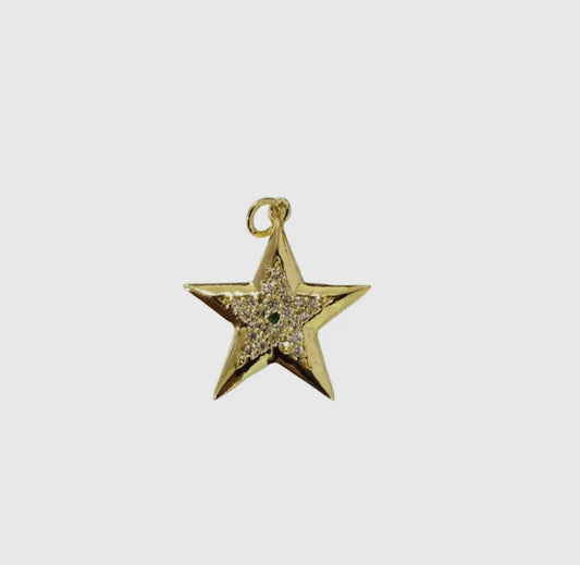 Gold Shining Star Charm