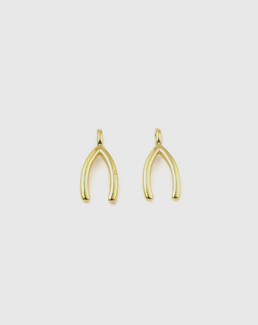 Gold Wishbone Charm