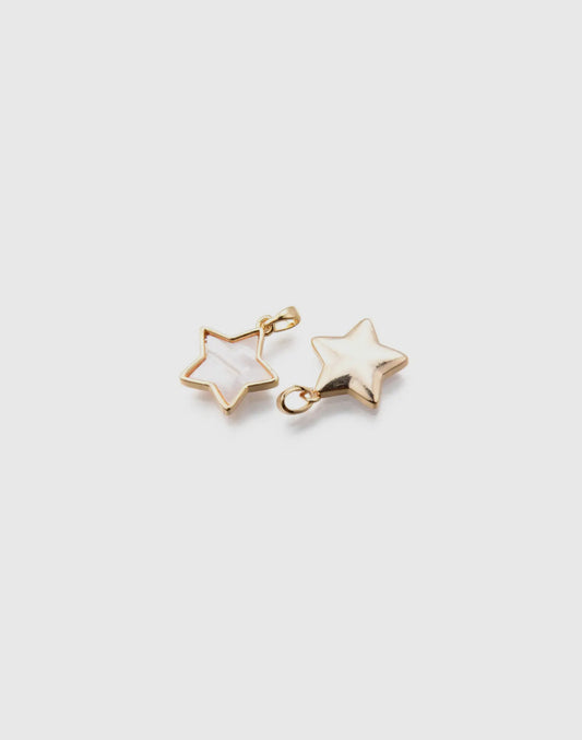 Gold & Ivory Abalone Star Charm