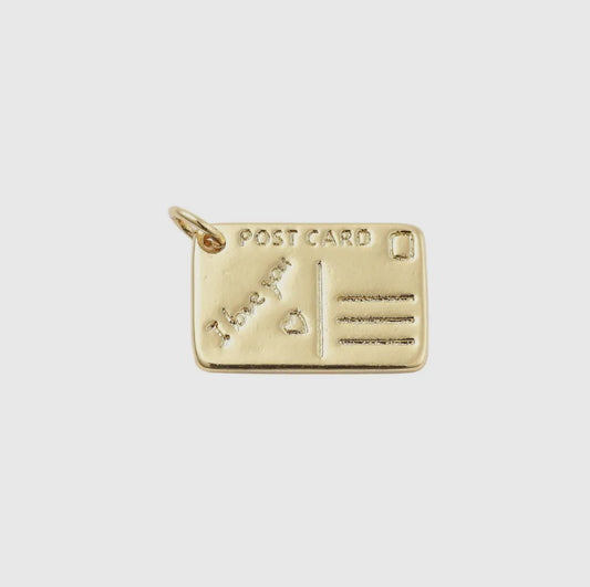 Gold Postcard Charm