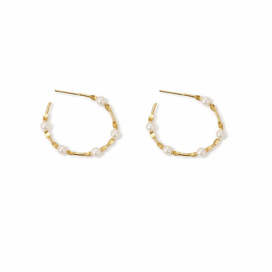 Greta Pearl Hoop Small