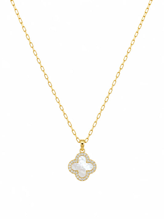 Mother of Pearl Quatefoil Necklace