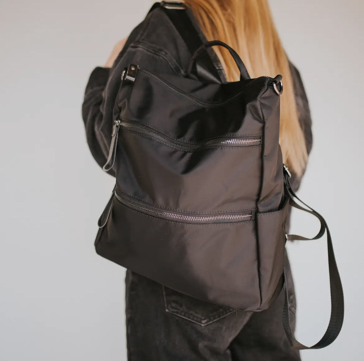 Nori Nylon Backpack: Black